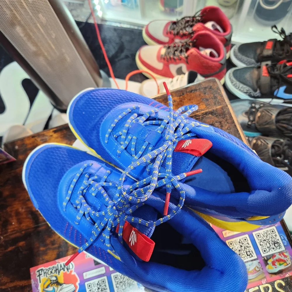 Under Armour Blue and Yellow Men's Running Sneakers